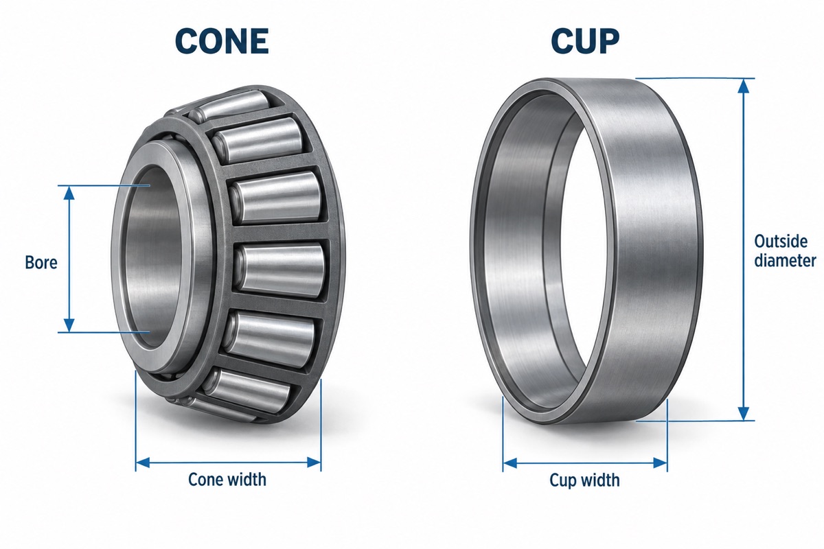 TIMKEN 39243DE cone and 39433 cup component dimensions