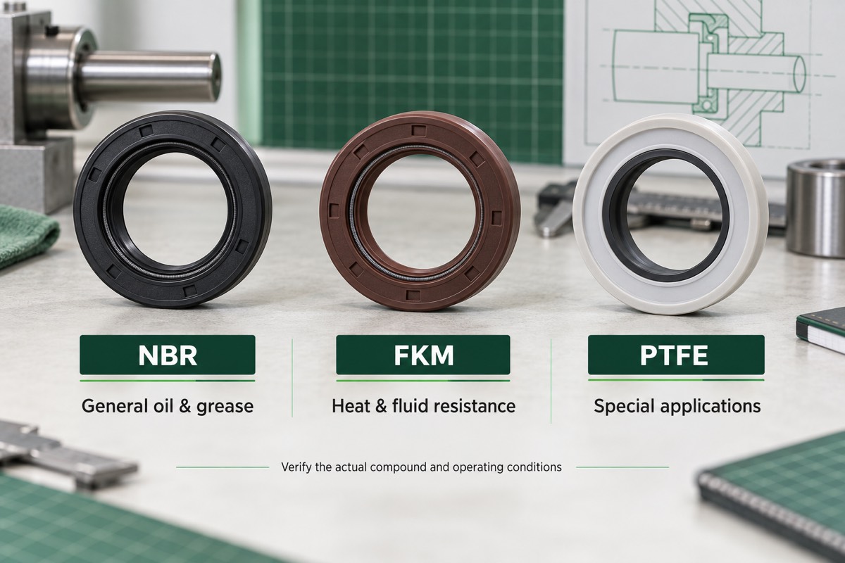 NBR FKM and PTFE rotary oil seal material comparison